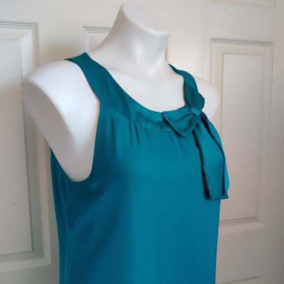 Teal bow shift dress - Picture 3 of 10